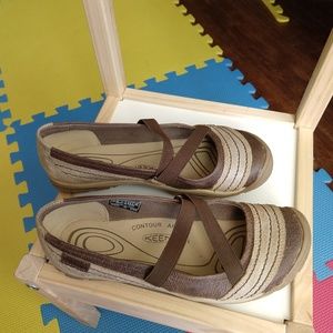 Keen Rivington Brown Leather Mary Jane Flats